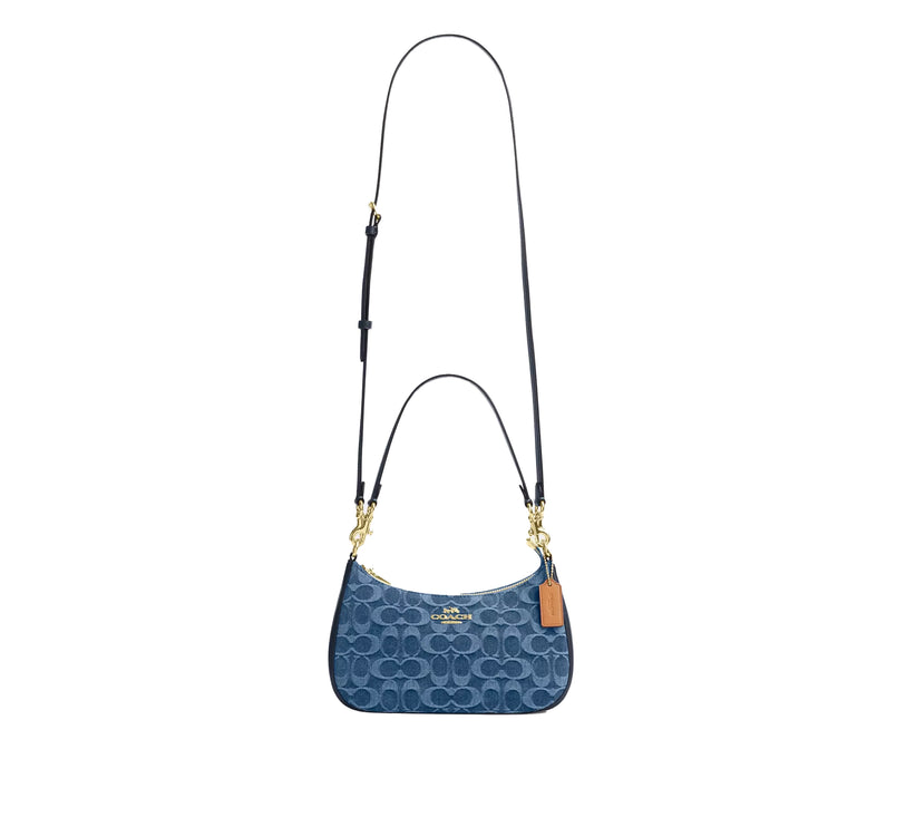 Coach Women's Teri Shoulder Bag In Signature Denim Gold/Indigo
