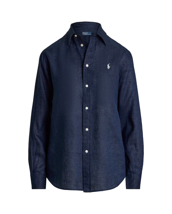 Polo Ralph Lauren Women's Classic Fit Linen Shirt Newport Navy