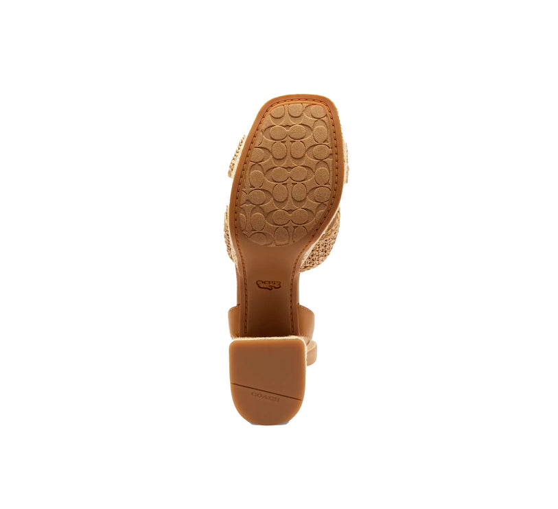 Coach Women's Block Heel Sandal Natural