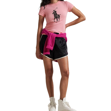 Polo Ralph Lauren Women's Pink Pony Cotton Crewneck Tee Course Pink