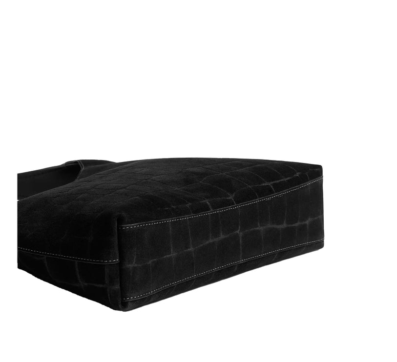 Coach Women's Brooklyn Shoulder Bag 28 Suede/Brass/Black