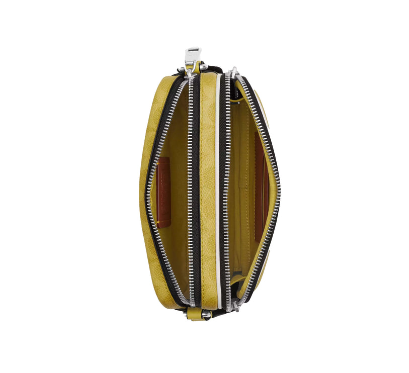 Coach Unisex Colton Crossbody Bag 19 In Signature Canvas With Coach Graphic Silver/Light Citron