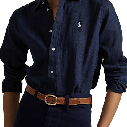 Polo Ralph Lauren Women's Classic Fit Linen Shirt Newport Navy
