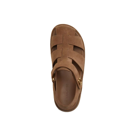 Coach Women's Sculpted C Fisherman Sandal Suede/Coconut