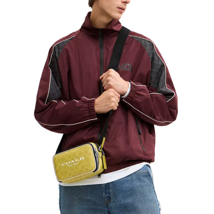 Coach Unisex Colton Crossbody Bag 19 In Signature Canvas With Coach Graphic Silver/Light Citron