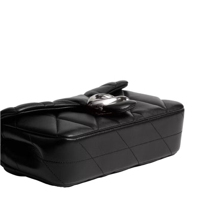 Coach Women's Tabby Chain Crossbody Bag 19 With Quilting Silver/Black