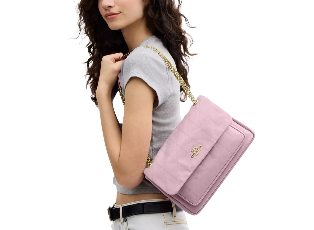 Coach Women's Elodie Crossbody Bag With Quilting Gold/Carnation