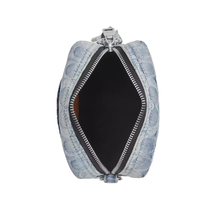 Coach Unisex Tristan Crossbody Bag 14 In Loved Signature Denim With Charms Silver/Light Indigo