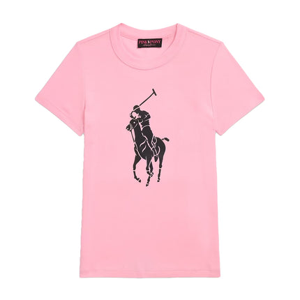 Polo Ralph Lauren Women's Pink Pony Cotton Crewneck Tee Course Pink
