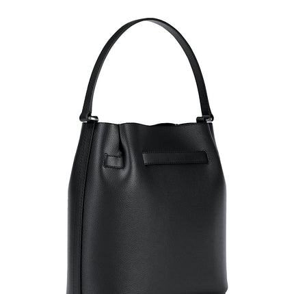Michael Kors Women's Carson Medium Pebbled Leather Convertible Bucket Crossbody Bag Black/Silver