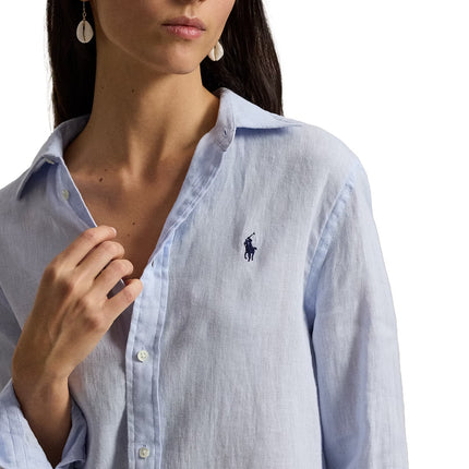 Polo Ralph Lauren Women's Classic Fit Linen Shirt Oxford Blue