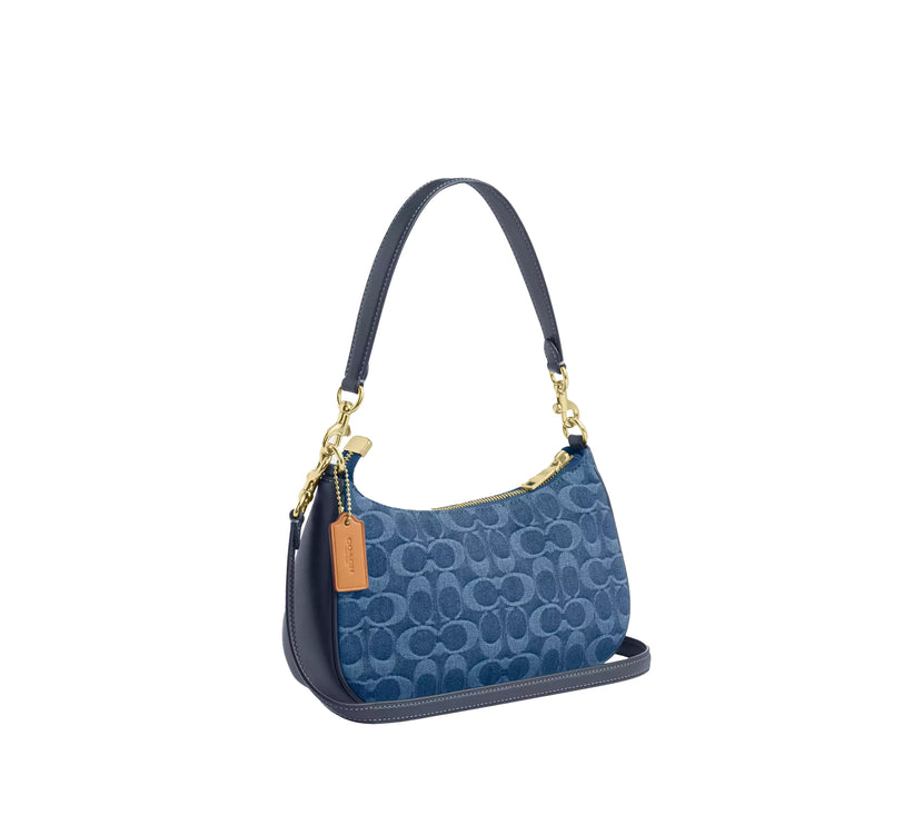 Coach Women's Teri Shoulder Bag In Signature Denim Gold/Indigo