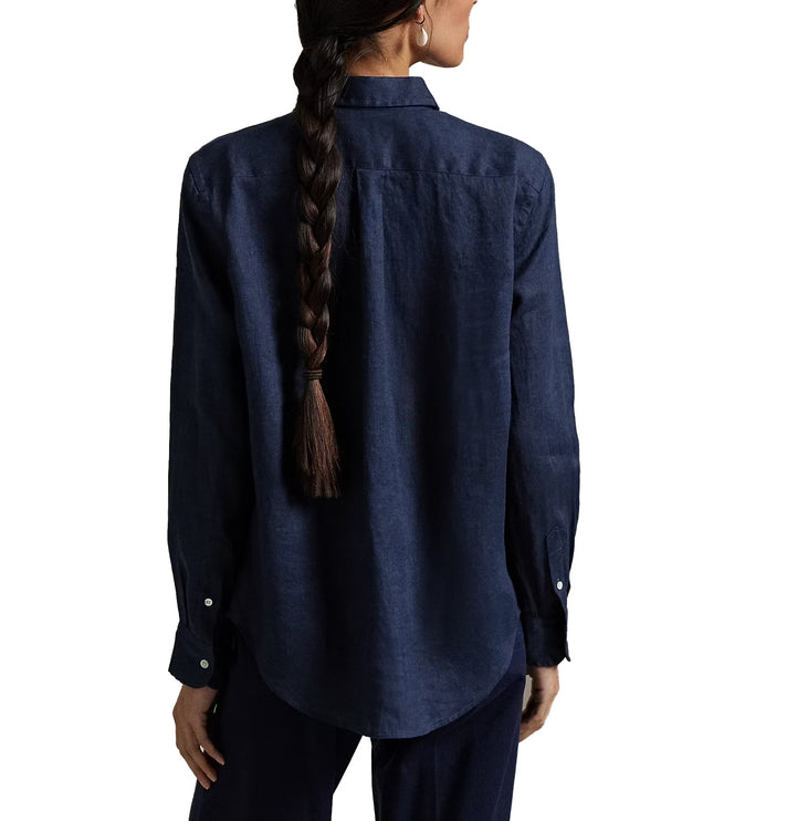 Polo Ralph Lauren Women's Classic Fit Linen Shirt Newport Navy