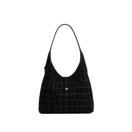 Coach Women's Brooklyn Shoulder Bag 28 Suede/Brass/Black