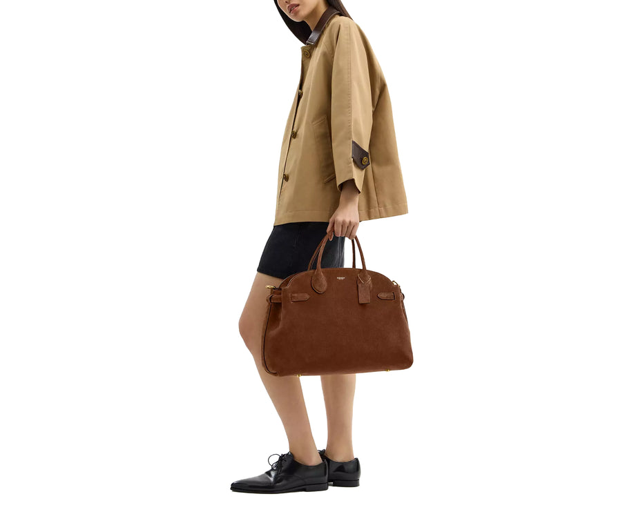 Coach Women's Soft Empire Carryall Bag 40 Suede/Brass/Warm Brown