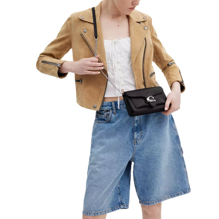 Coach Women's Tabby Chain Clutch Silver/Black