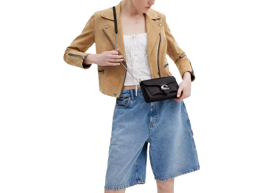 Coach Women's Tabby Chain Clutch Silver/Black