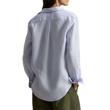 Polo Ralph Lauren Women's Classic Fit Linen Shirt Oxford Blue