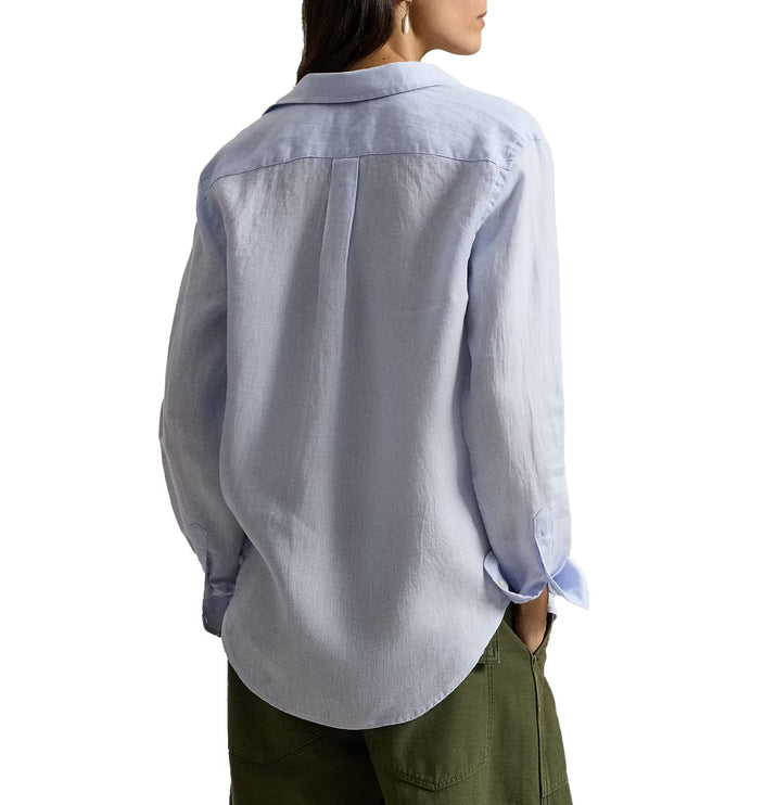 Polo Ralph Lauren Women's Classic Fit Linen Shirt Oxford Blue