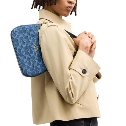 Coach Women's Teri Shoulder Bag In Signature Denim Gold/Indigo