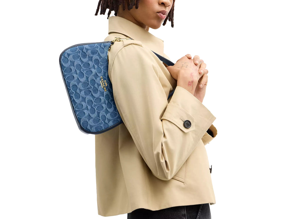Coach Women's Teri Shoulder Bag In Signature Denim Gold/Indigo