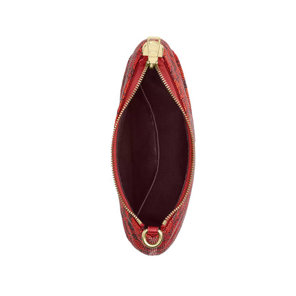 Coach Women's Teri Shoulder Bag In Signature Satin Gold/Crimson