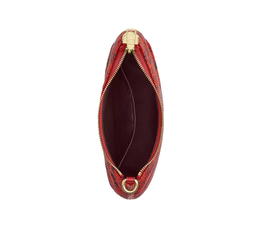 Coach Women's Teri Shoulder Bag In Signature Satin Gold/Crimson
