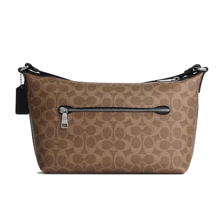 Coach Unisex Small Finn Crossbody Bag With Pouch In Signature Canvas Silver/Tan Black