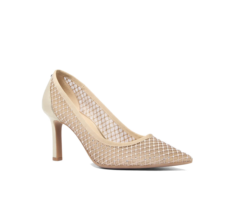 Michael Kors Women's Willa Embellished Mesh Pump Pale Gold