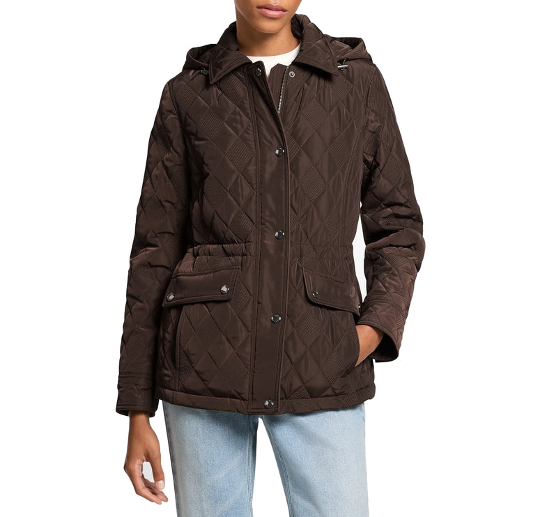 Michael Kors Women's Quilted Jacket Chocolate
