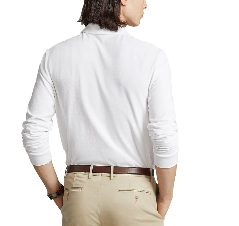 Polo Ralph Lauren Men's Mesh Long Sleeve Polo Shirt All Fits White
