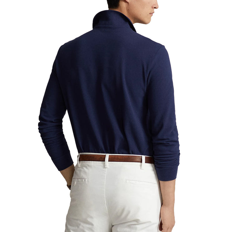 Polo Ralph Lauren Men's Mesh Long Sleeve Polo Shirt All Fits Newport Navy