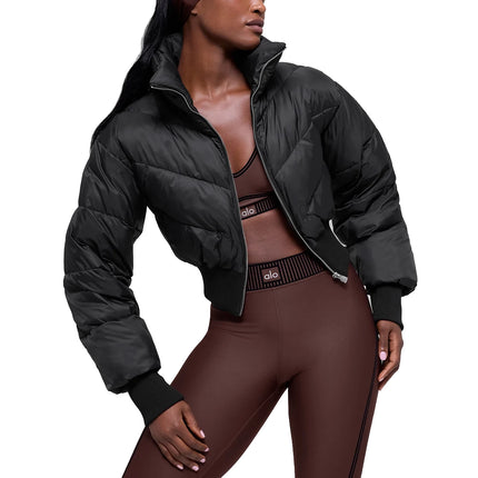 alo Women's Cropped Atmosphere Puffer Black