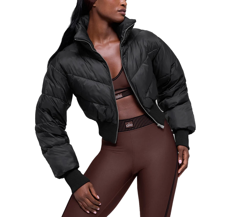 alo Women's Cropped Atmosphere Puffer Black
