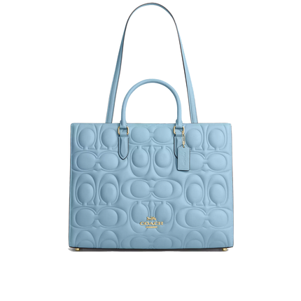 Coach Women's Maggie Tote Bag In Signature Leather Gold/Azure
