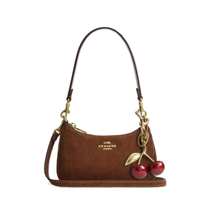 Coach Women's Teri Mini Crossbody Bag Suede/Gold/Warm Brown