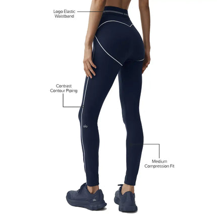alo Women's Airbrush High-Waist Heart Throb Legging Navy/White