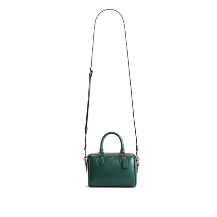Coach Women's Mini Rowan Crossbody Bag Gold/Emerald