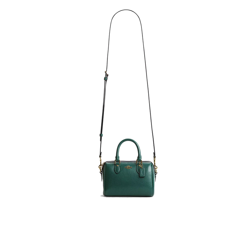 Coach Women's Mini Rowan Crossbody Bag Gold/Emerald
