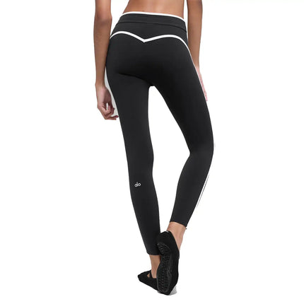 alo Women's Airbrush High-Waist Race Pace 7/8 Legging Black/White