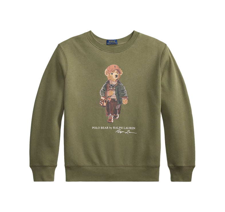 Polo Ralph Lauren Boy's Polo Bear Fleece Sweatshirt Cruise Olive