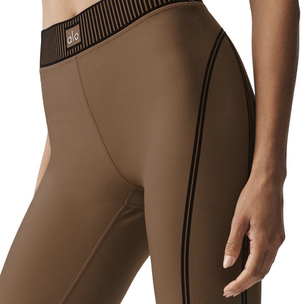 alo Women's Airlift High-Waist 7/8 Line Up Legging Java Brown
