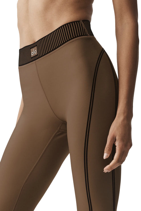 alo Women's Airlift High-Waist 7/8 Line Up Legging Java Brown