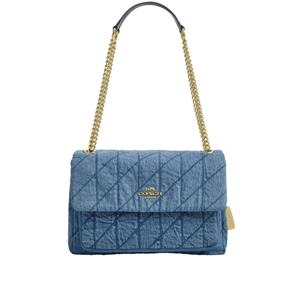 Coach Women's Elodie Crossbody Bag In Regenerative Cotton With Quilting Gold/Indigo