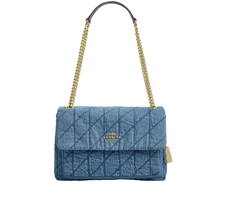 Coach Women's Elodie Crossbody Bag In Regenerative Cotton With Quilting Gold/Indigo