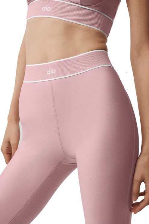 alo Women's Airlift High-Waist Alignment Legging Vintage Pink/White