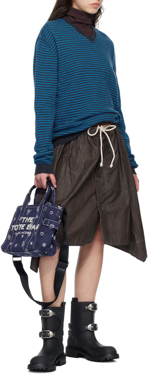 Marc Jacobs Women's The Bandana Canvas Small Tote Bag Navy