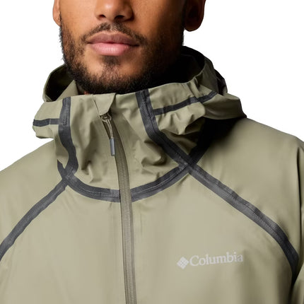 Columbia Men's Reign No Shine Rain Jacket Stone Green