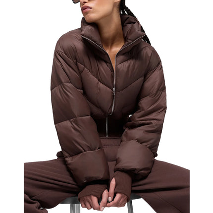alo Women's Cropped Atmosphere Puffer Brownstone