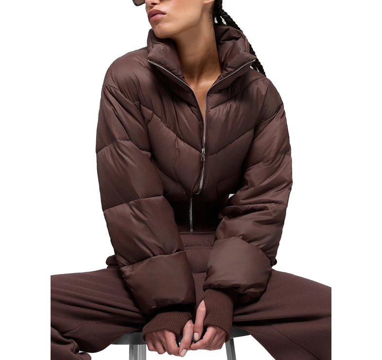 alo Women's Cropped Atmosphere Puffer Brownstone